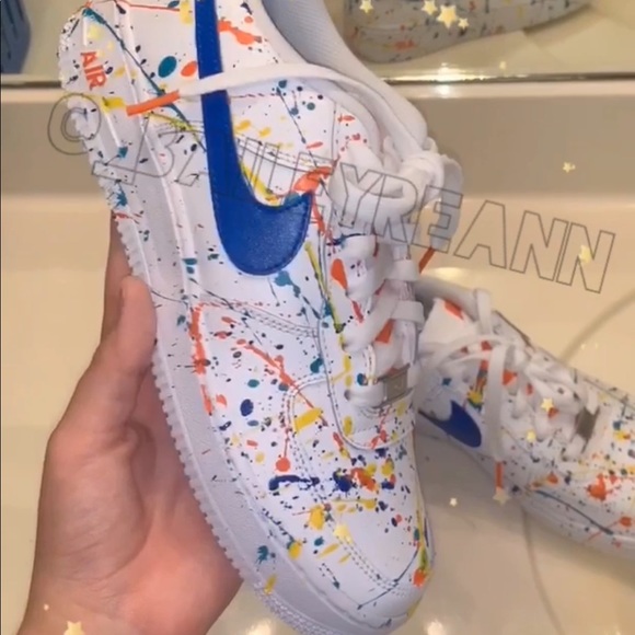Nike Shoes Custom Paint Splatter Air Force Poshmark